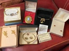 Vintage Costume Jewelry Lot In Original Boxes Kirks Folly Avon Gemstones Locket