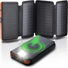 X-DRAGON Solar Power Bank Qi Wireless Charger 25000mAh &4 Solar Panel Waterproof