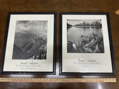 Two Ansel Adams ''Mural Project'' Special Edition Wood Framed Prints (17'' x 21'')