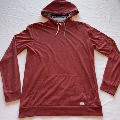 Quicksilver Red Hooded Shirt Surf Long Sleeve Large Retro VTG Surf *See Descrip*
