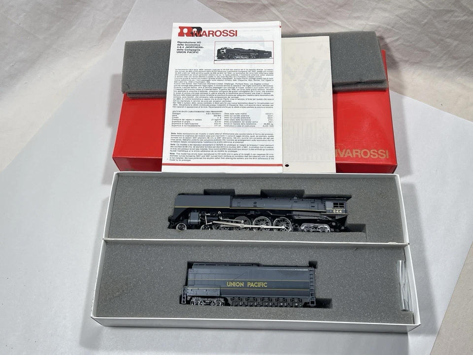 Vintage Rivarossi NOS 4-8-4 FEF Locomotive Union Pacific 844 Grey NIB Early Prod - Image 3 of 4