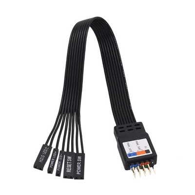 Black PVC Computer Internal Cable For Power Switches HDD LED And Reset Button