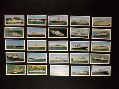 Bishops Stortford Choicest Tips Tea Cards Passenger Liners 1965 Complete Set 25