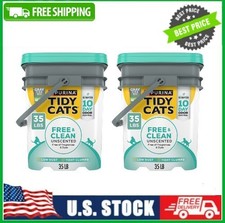 2 PACK Purina Tidy Cats Free  Clean Unscented Cat Litter, Low Dust, 35 lb. Pail