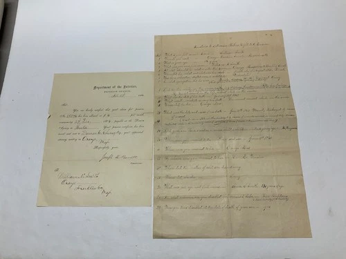 CIVIL WAR 36th  MASS RGT  VOL WOUND & DEATH PENSION VERY DETAILED  2 DOCUMENTS