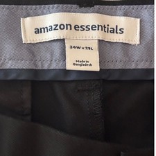 Amazon Essentials Slim Fit Chino Pants Men 34x29 Black Flat Front Excellent!