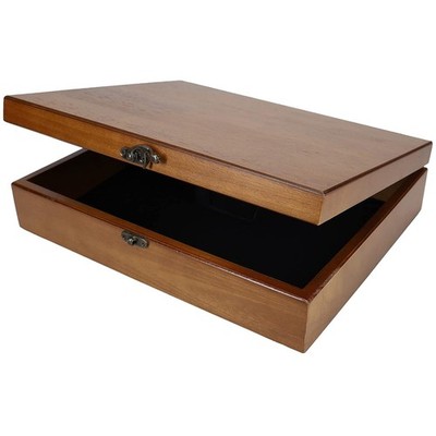 Vintage Wooden Jewelry Keepsake Box - Brass Latch