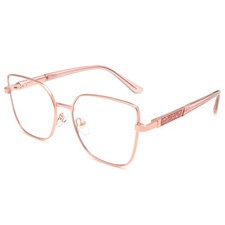 Dollger Pink Oversized Square Blue Light Blocking Glasses for Women Trendy Overs