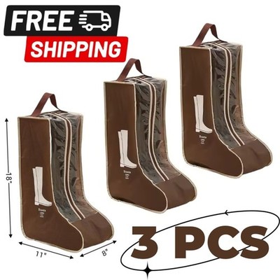 3X Waterproof Boot Bags Dustproof Portable Shoe & Boot Storage for Closet Travel