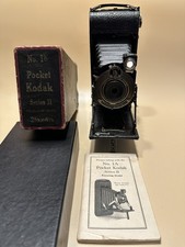 Antique Kodak No. 1A Pocket Camera Series II Focusing Model With Box  Manual