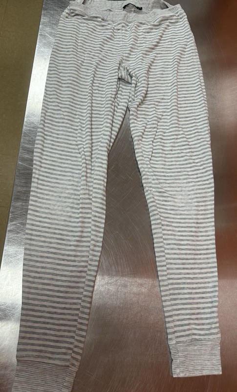 Women’s J.CREW Gray White STRIPED ELASTIC WAIST STRETCH LEGGINGS Sz Small