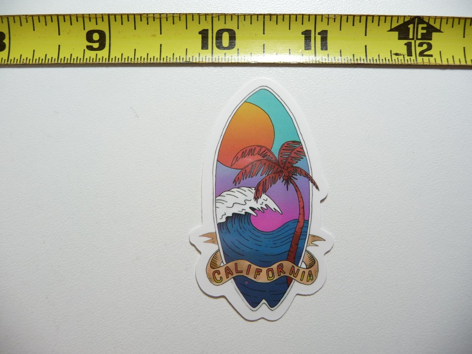 California Surfboard Palm Tree Pride State Decal Sticker