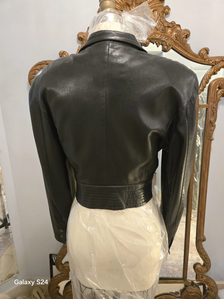 Claude Montana Paris Leather Jacket And Skirt. S36 French Excellent Condition - Image 4 of 4