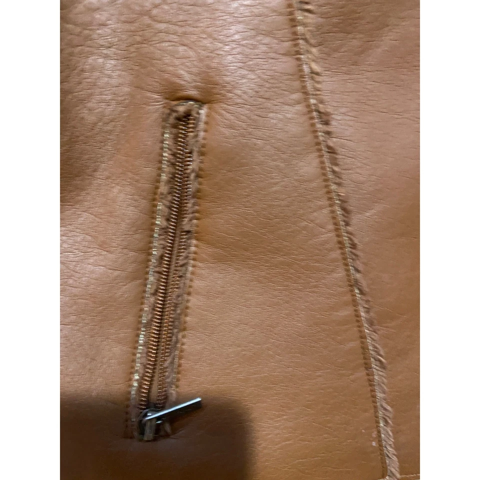 Chaqueta vintage Y2k XS o chaqueta juvenil, limitada también, marrón, piel de oveja sintética Foto 4 de 4