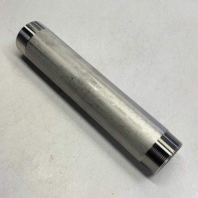 SERVICE METAL 316/l Stainless Steel Pipe Threaded Ends 2''x12'' 2.38'' ID Silver