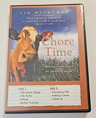 Chore Time 2 DVD Set Tim Wightman raw milk production cow Documentary Mint DVDS