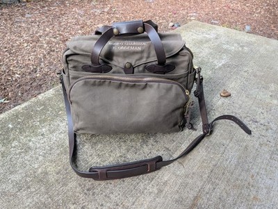 Filson Otter Green Rugged Twill Padded Computer Bag YKK Era Style 258 Briefcase