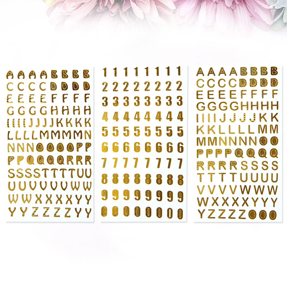 160 Adesivi - Alfabeto E Numeri - Oro - Olografico - Global Gift - Foto 3