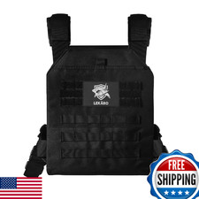 Adjustable Weighted Vest. Heavy-Duty Plate-Loaded for Ruck, HIIT, Training