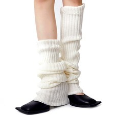 Women Juniors Neon Ribbed Leg Warmers For 80s Eighty's Party