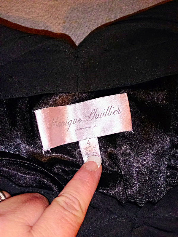 Monique Lhuillier Bridesmaids Black Sleeveless Satin Halter Long Dress Sz 4