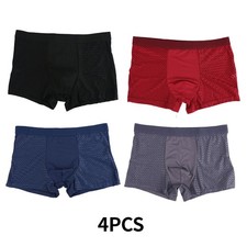 4 PACK Bamboo Men's Underwear Boxer Shorts Set Breathable Underpants Men Briefs