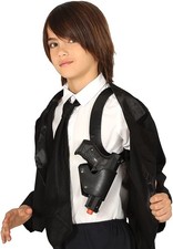 Kinder Pistolenholster m. Pistole Schwarz Halfter Brustholster Holster Polizist 