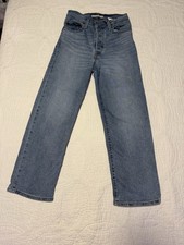 Levi's Women's Ribcage Straight Jeans, High Rise, Button Fly, Denim W28 L27