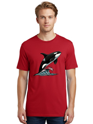 Orca-2 Mens Graphic Tee, 100% Cotton, Casual Summer Wear