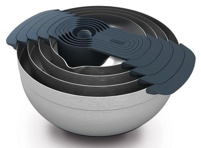 Joseph Joseph Nest 9 Plus, 9 Piece Compact Food Preparation Set with Mixing
