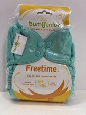 1 NIP bumgenius FREETIME All-In-One CLOTH DIAPER 100 Reusable ONE SIZE 8-35lbs
