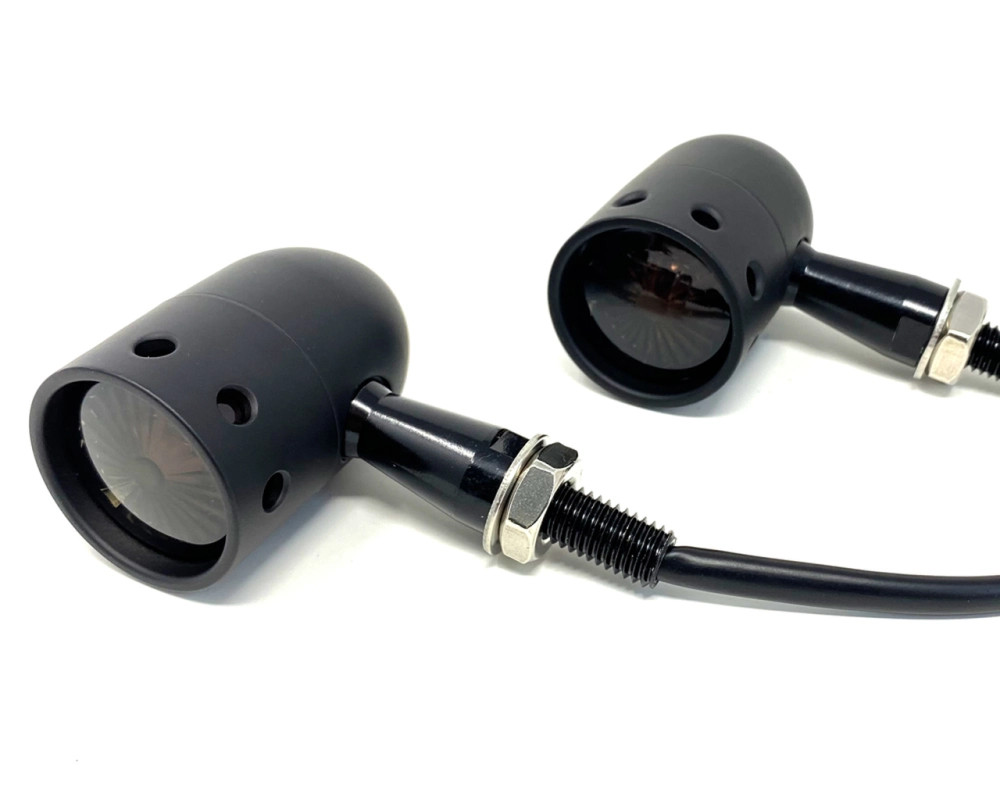 Clignotants Cafe Racer chrome noir haute visibilité M10 pour personnalisation moto