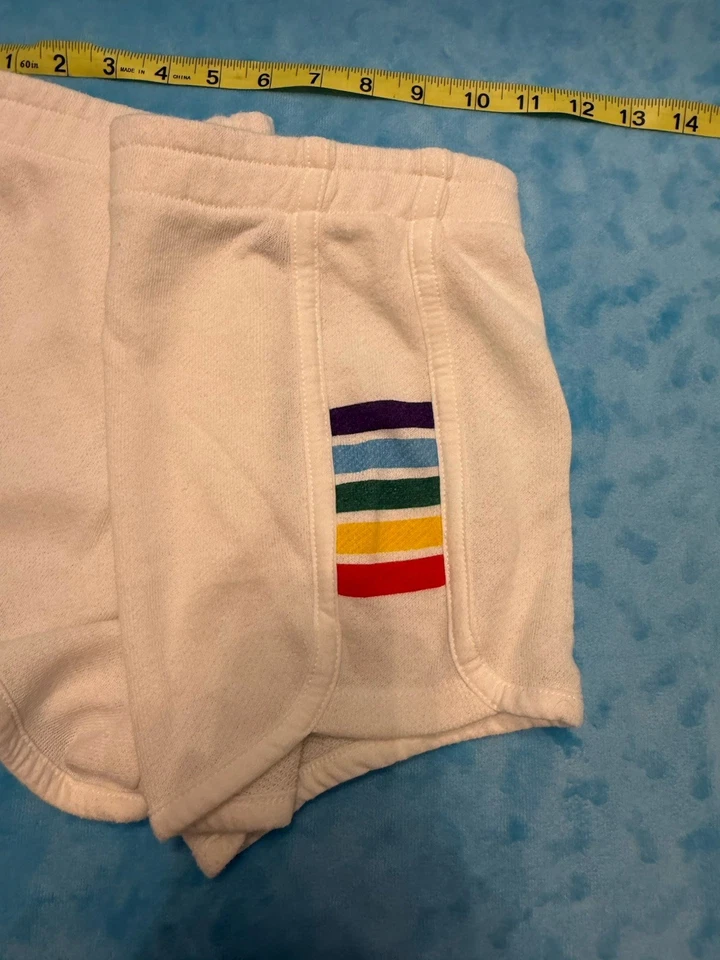 De Colección Derek Corazón Pantalones Cortos Mujer S Blanco Sudaderas Mini Micro Orgullo Arco Iris Botín Y2K Foto 4 de 4