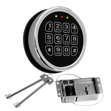 Gun Safe Lock Replacement Chrome Keypad Solenoid Safe Lock With 2 Master Keys