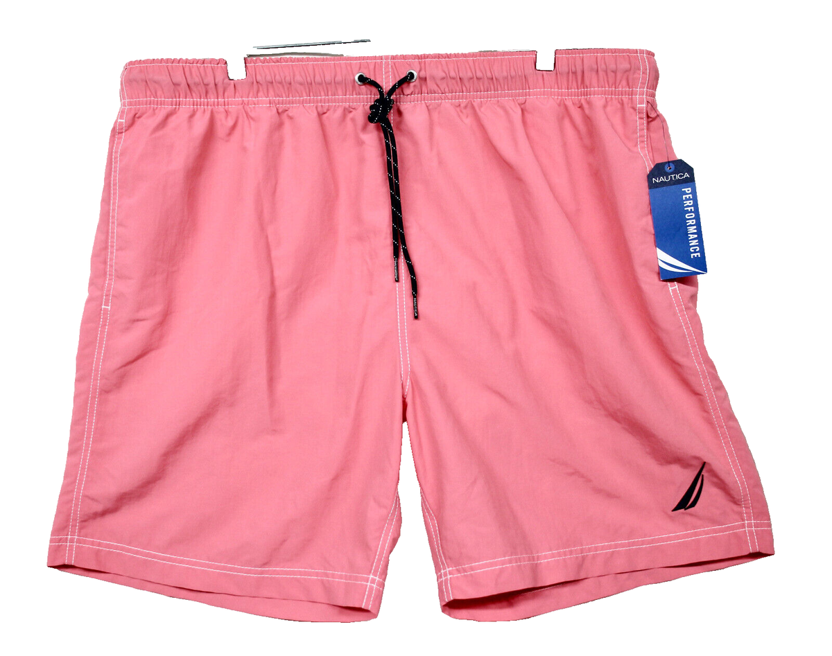 NAUTICA Men's Mesh Lined Performance Swim Trunk Swimsuit Size XXL Teaberry  Pink