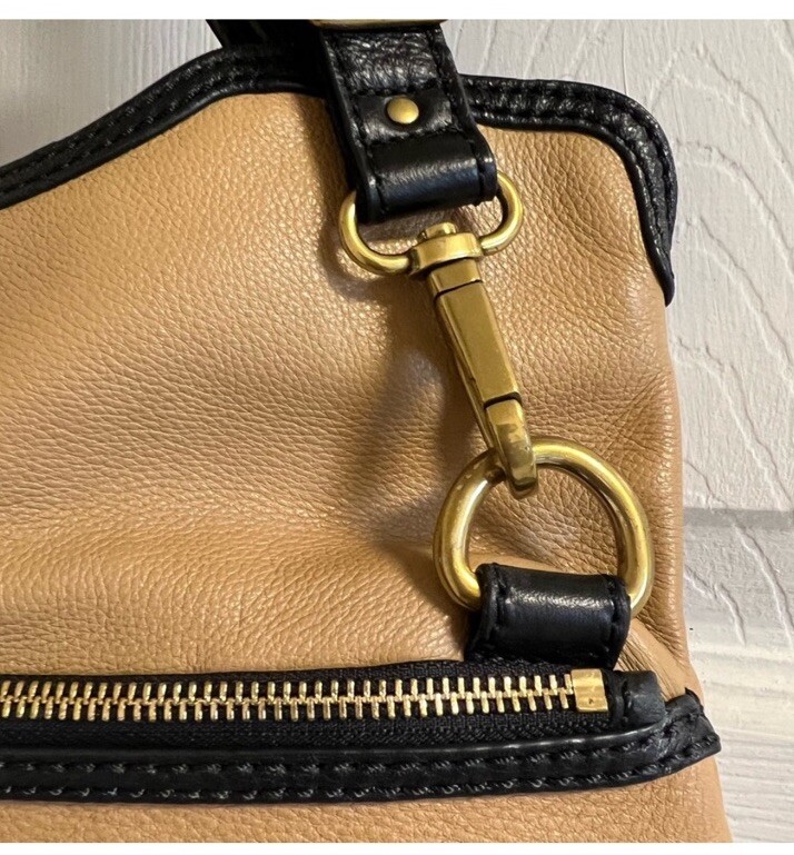 Fossil Brown and Beige Leather Hobo Bag - image 3
