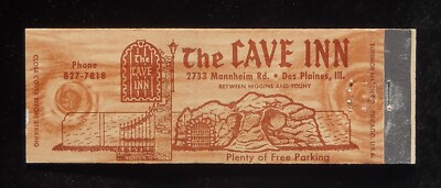 1960s? FULL LENGTH The Cave Inn Prehistoric Charcoal Vittles Des Plaines IL Cook