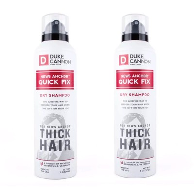 2x Duke Cannon News Anchor Thick Hair Quick Fix Dry Shampoo 5 Oz