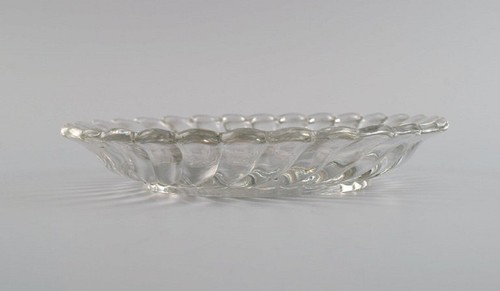 Baccarat, France. Round Art Deco bowl / dish in clear art glass. 1930s / 40s. - Picture 4 of 5