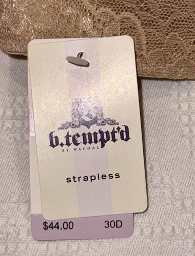 B.TEMPT'D by WACOAL b.enticing Au Natural Nude Strapless Underwire Bra Women 30D - Picture 9 of 10
