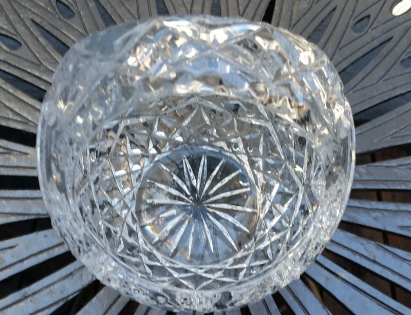 Waterford Crystal Handled Basket / Candy Dish no chips or cracks