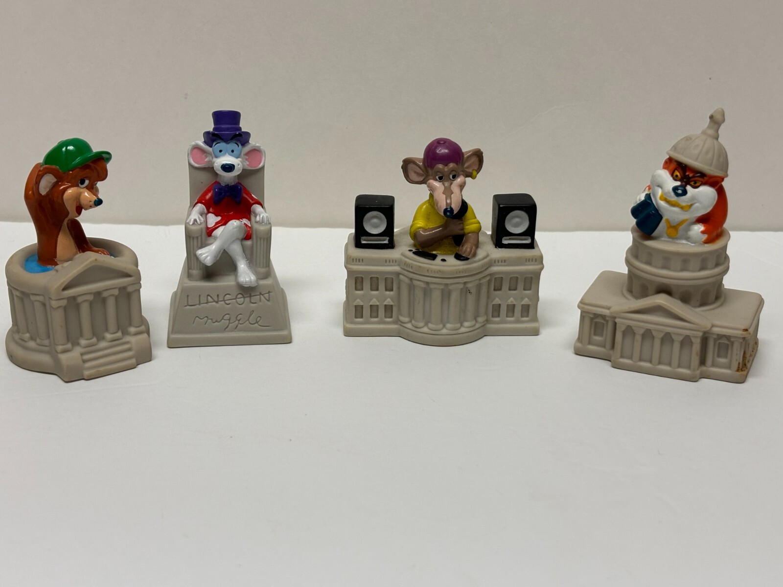 Vintage 1992 Burger King Kids Club Capitol Critters 4-Piece Toy Lot