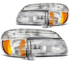 For 1995-2000 2001 Ford Explorer Headlights Assembly Pair Chrome Housing