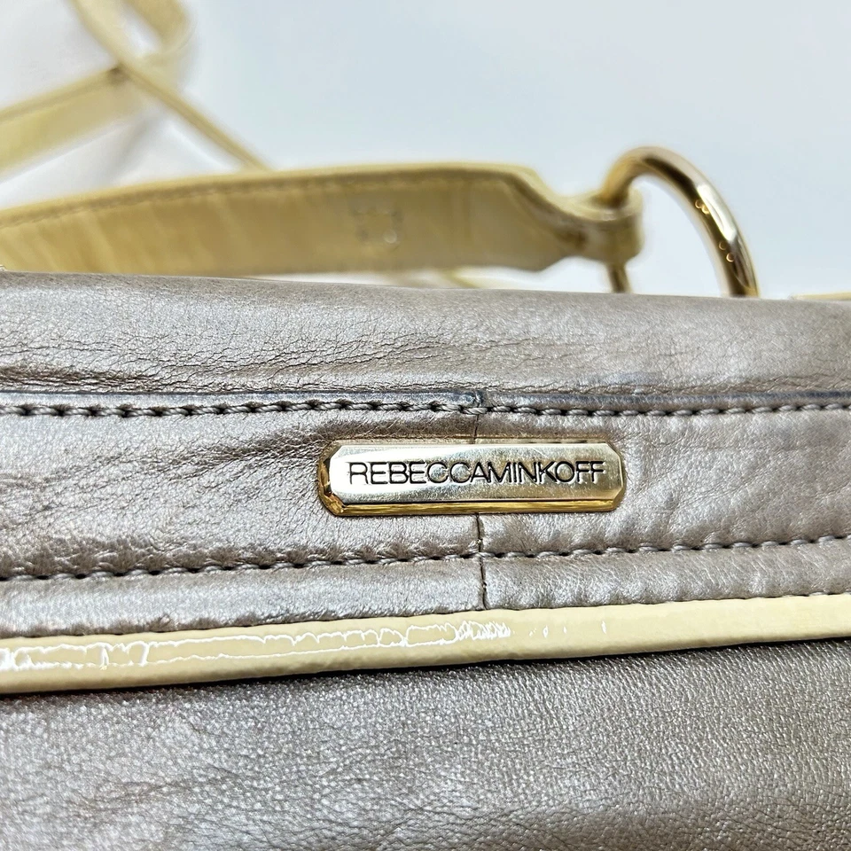 REBECCA MINKOFF Covet Bolso de Hombro/Cartera Cartera Marrón Claro con Borde Bronceado Foto 3 de 4