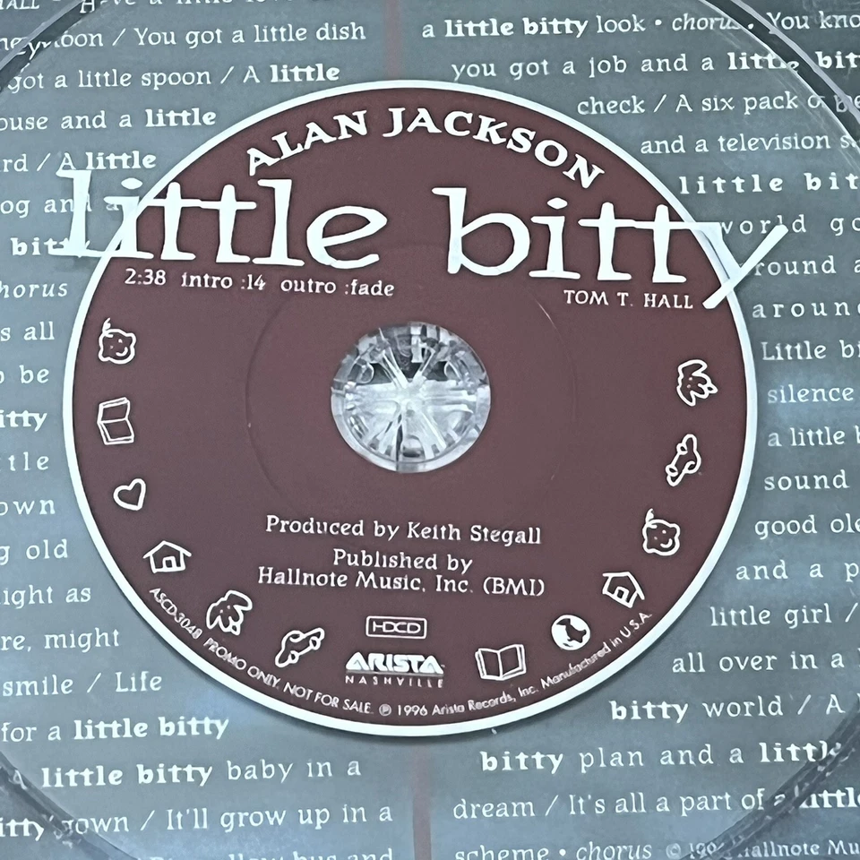Alan Jackson Little Bitty Single CD Promo “Not For Sale” ASCD-3048 - Image 2 of 4