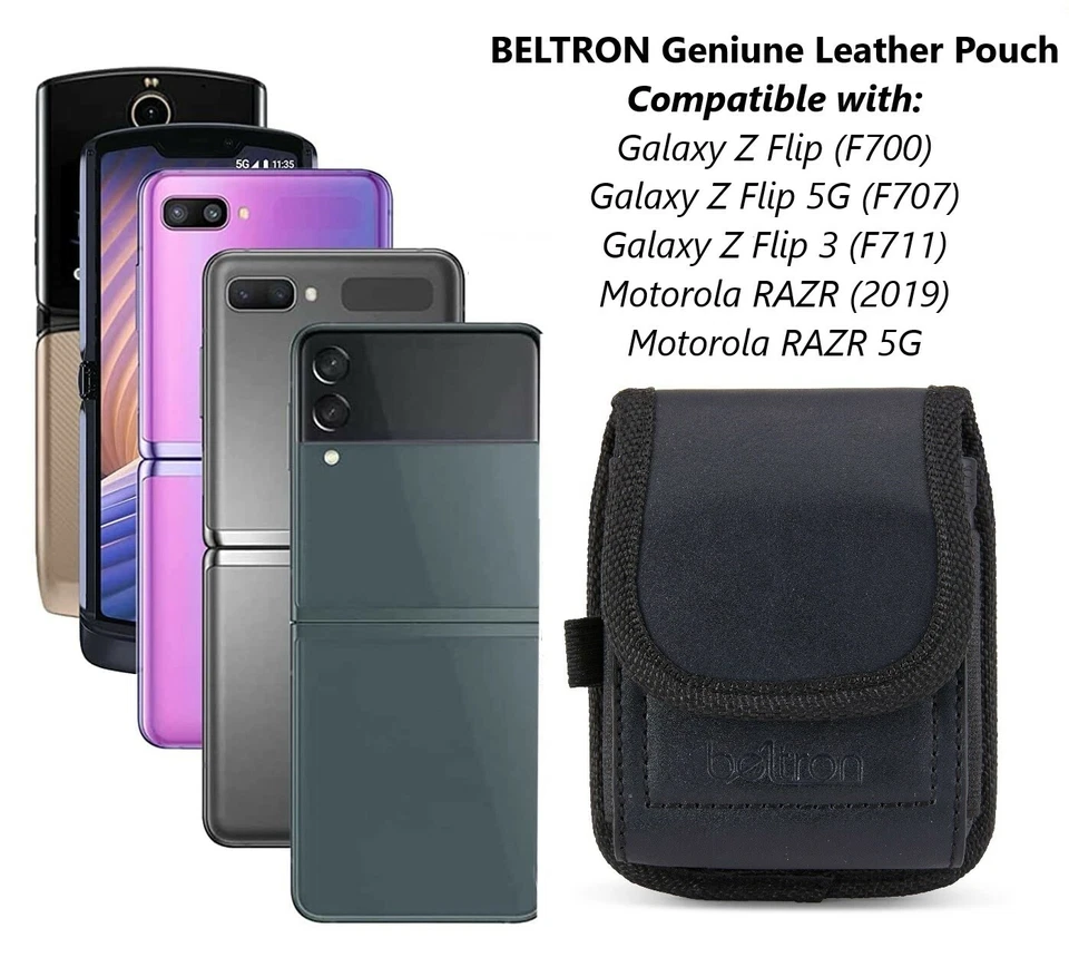 BELTRON кожаный мешочек для Galaxy Z Flip серии, Motorola RAZR 5G, RAZR + 2023 - Изображение 3 из 4