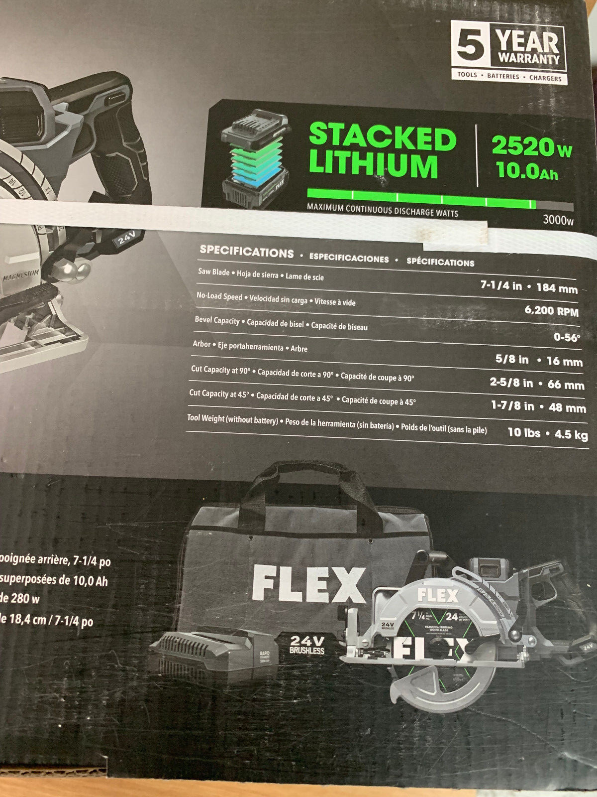 FLEX 24-volt 7-1/4-in Cordless Circular Saw Kit W/battery AND CHARGER,soft case