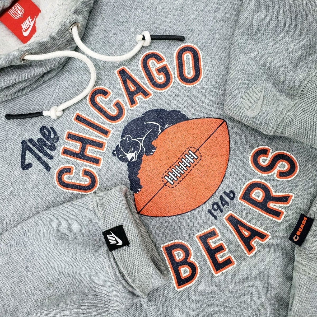 Nike Chicago Bears 1946 Retro Hoodie High Neck Pullover On