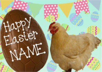 Personalisierte Grußkarte Huhn Vogel Frohe Ostern A5 Schokoladenei EE133