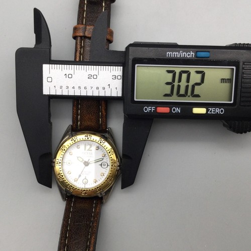 Vtg Guess Waterpro Watch Women 29mm Date Brown Leather Band New Battery - Picture 14 of 16